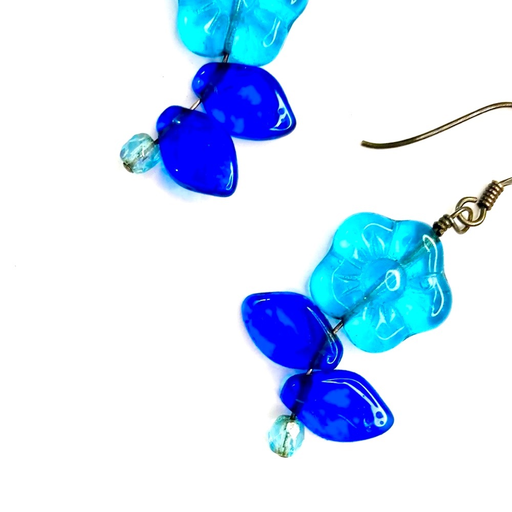 Artisan Crafted Fleurs de Blue Earrings